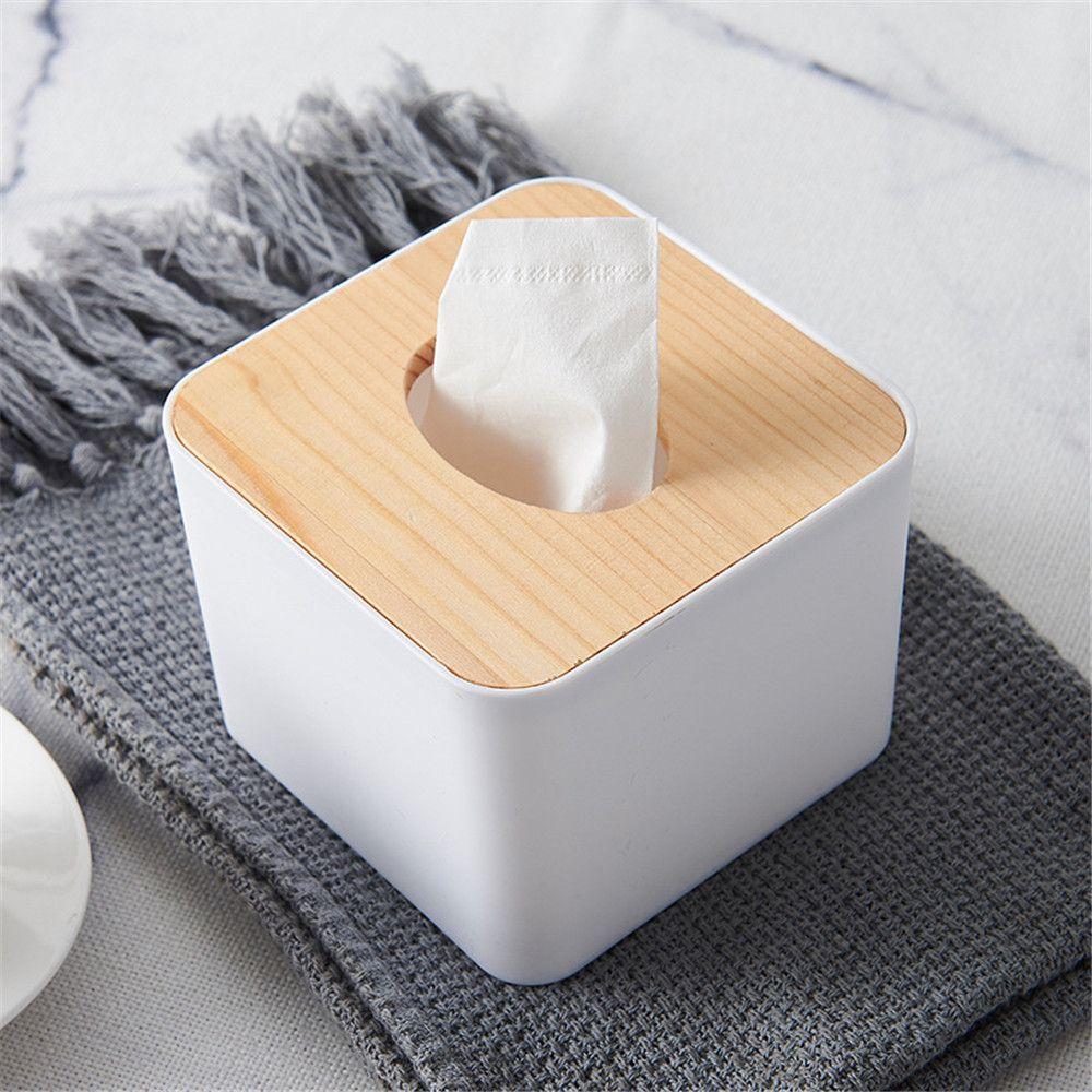 3 PCS Creative Wood Interior Products Wooden Tissue Box Napkin Paper Boxes Storage Case Cover Holder