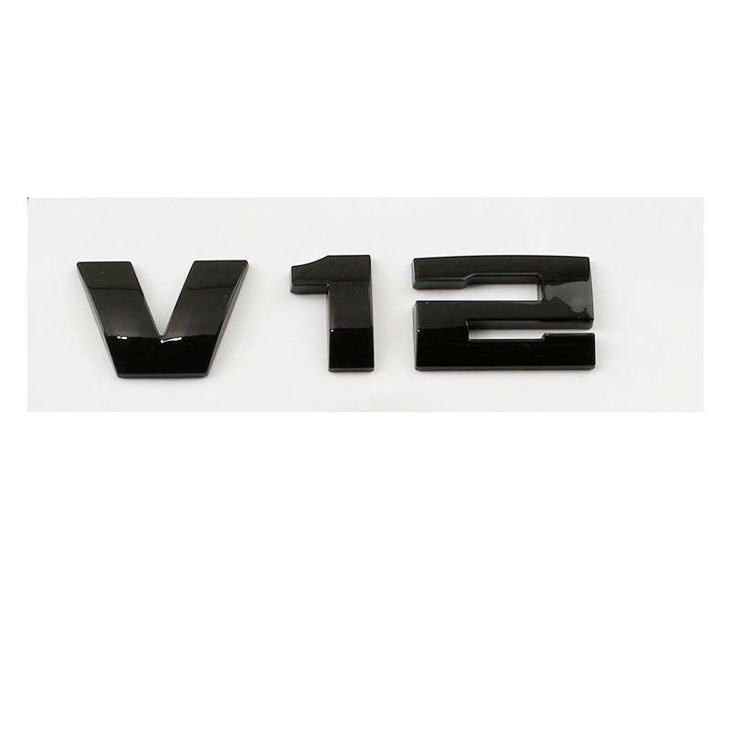 NEW ABS V6 V8 V12 logo Side rear trunk  emblem black silver logo sticker Decal Replacement for BMW