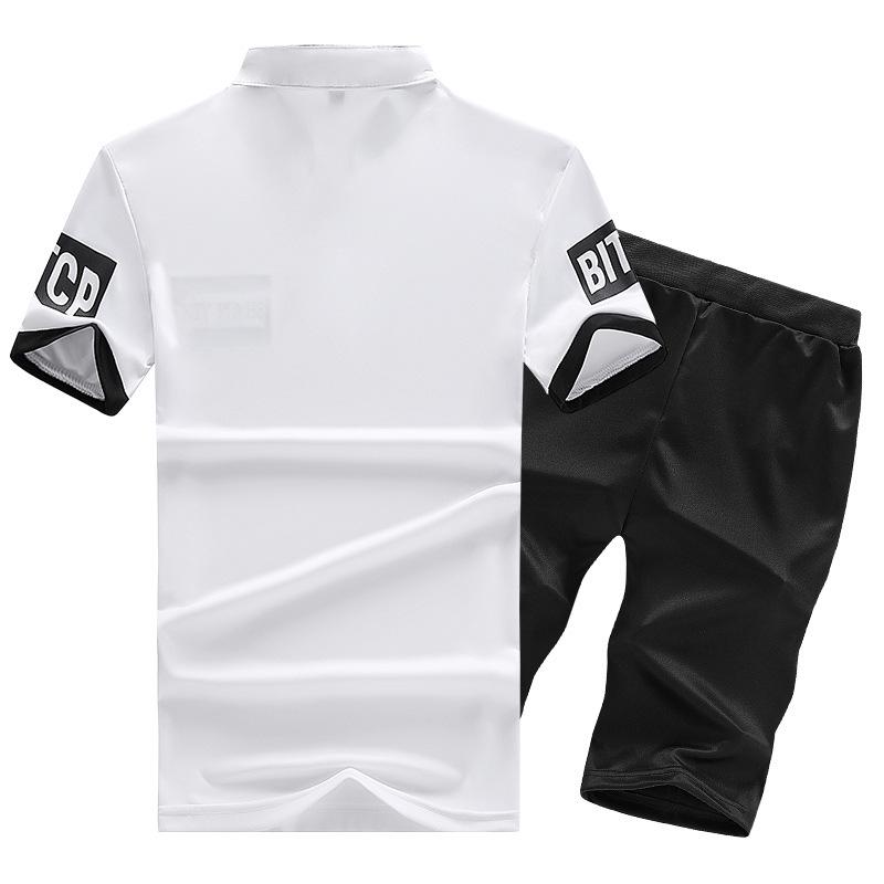 Letni zestaw sportowy dla młodzieży Męski zestaw z krótkim rękawem Męskie wąskie szorty z pięciu szortów