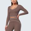 New contrasting color tight high elastic breathable yoga suit six-piece sports running fitness yoga suit women