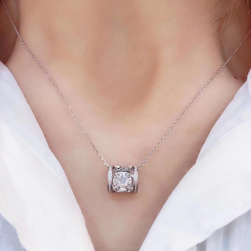 Korean Dongdaemun Elegant Single Diamond Round Flower Tube Necklace - Women s Slim Collarbone Chain, Light Luxury Design