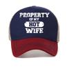 Property of My Hot Wife Letter Print Baseball Cap for Men Summer Fashion Mesh Snapback Caps Adjustable Breathable Sun Truck Hats