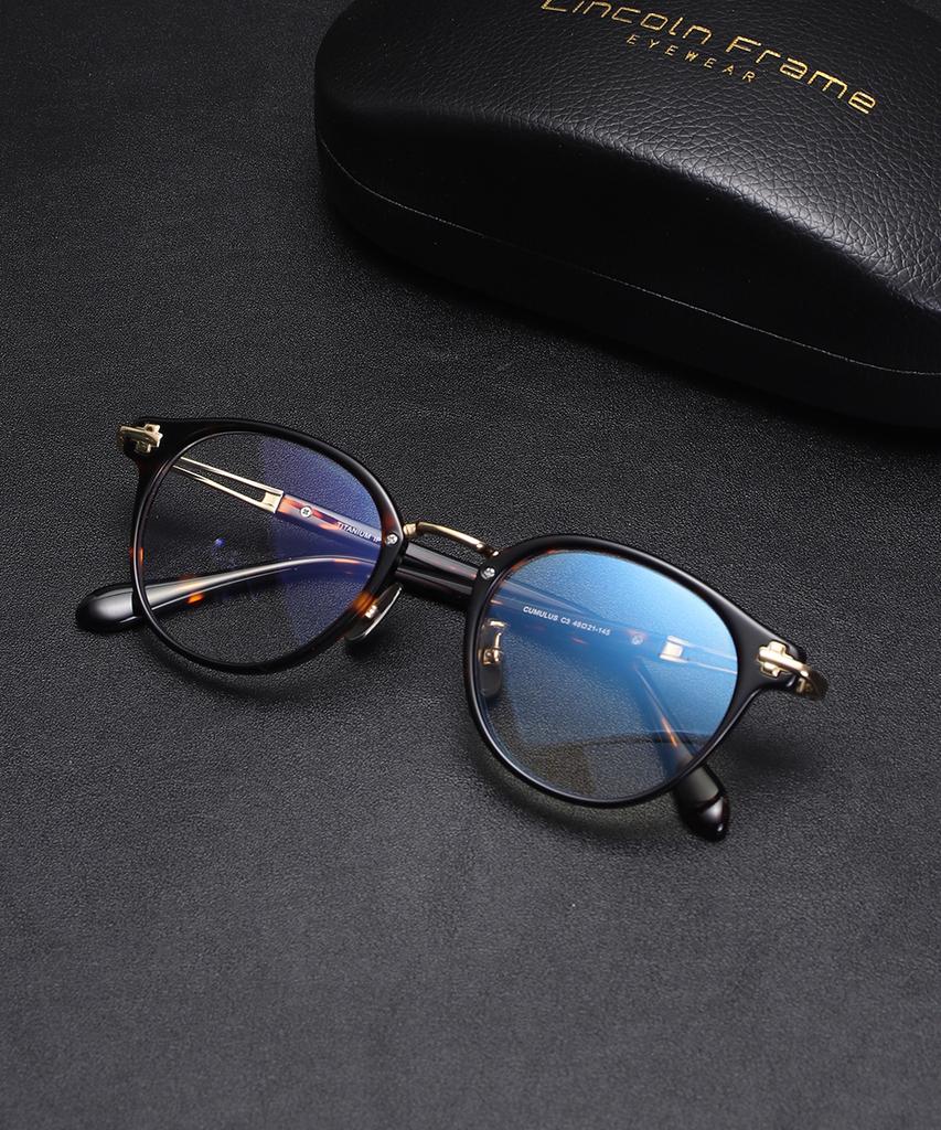 Lingkeonpeuleim Cumls01 Titanium Eyeglass Frame Havana