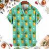 Pánské košile 3D ovoce ananas potištěné košile pro ženy Nové letní vtipné streetwear krátké košile Y2k Pánské havajské oblečení