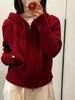Women's Long Hooded Pure Wool Knit Cardigan with Double Zipper and Pockets
