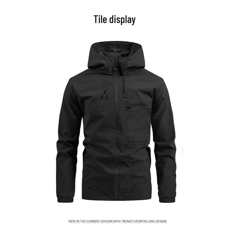 Men's Windproof Hooded Workwear Jacket - Spring & Autumn Casual Trend