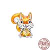 New Charms Copper Cute Animal Pets Charm Beads Fit Snake Chain Bracelet Necklace Women Diy Jewelry