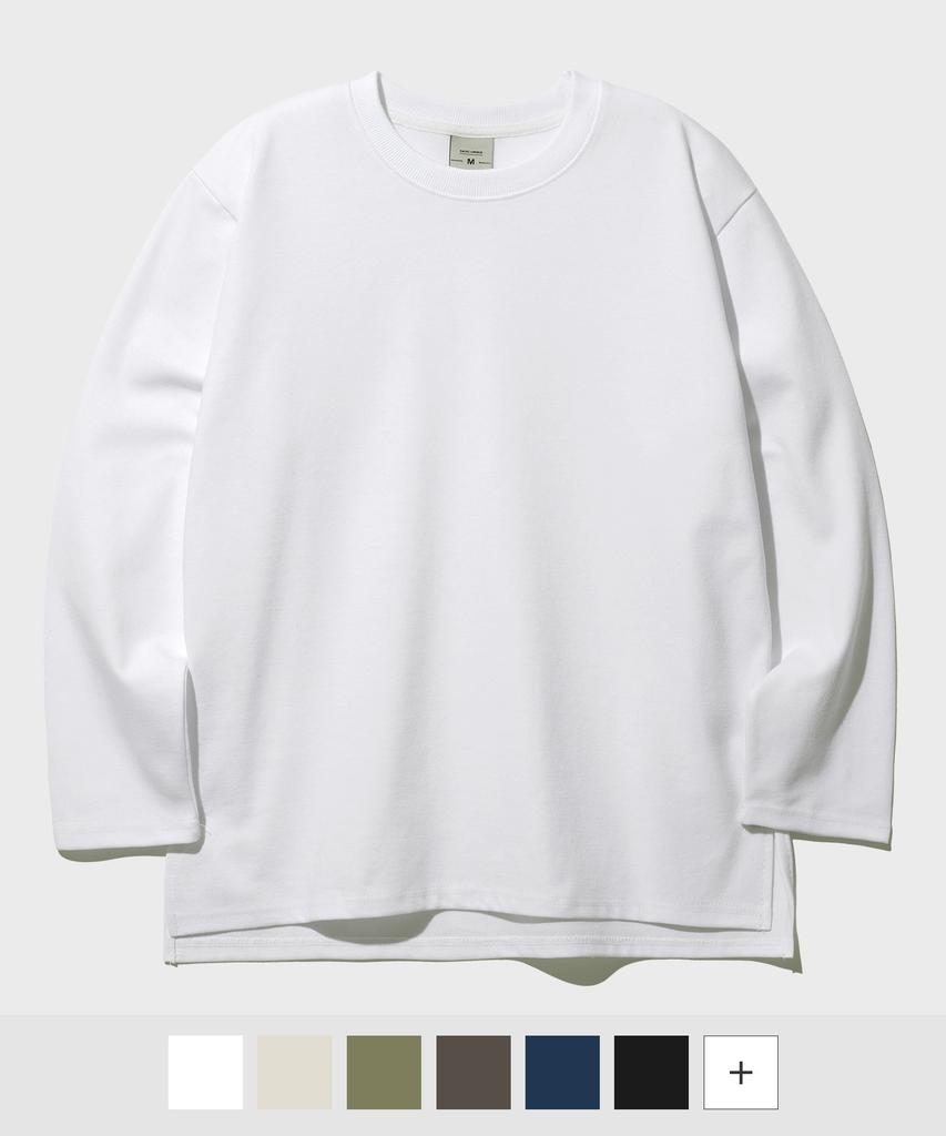 Pepl Double Cotton Plain Long Sleeve Tee White Jhlt1273