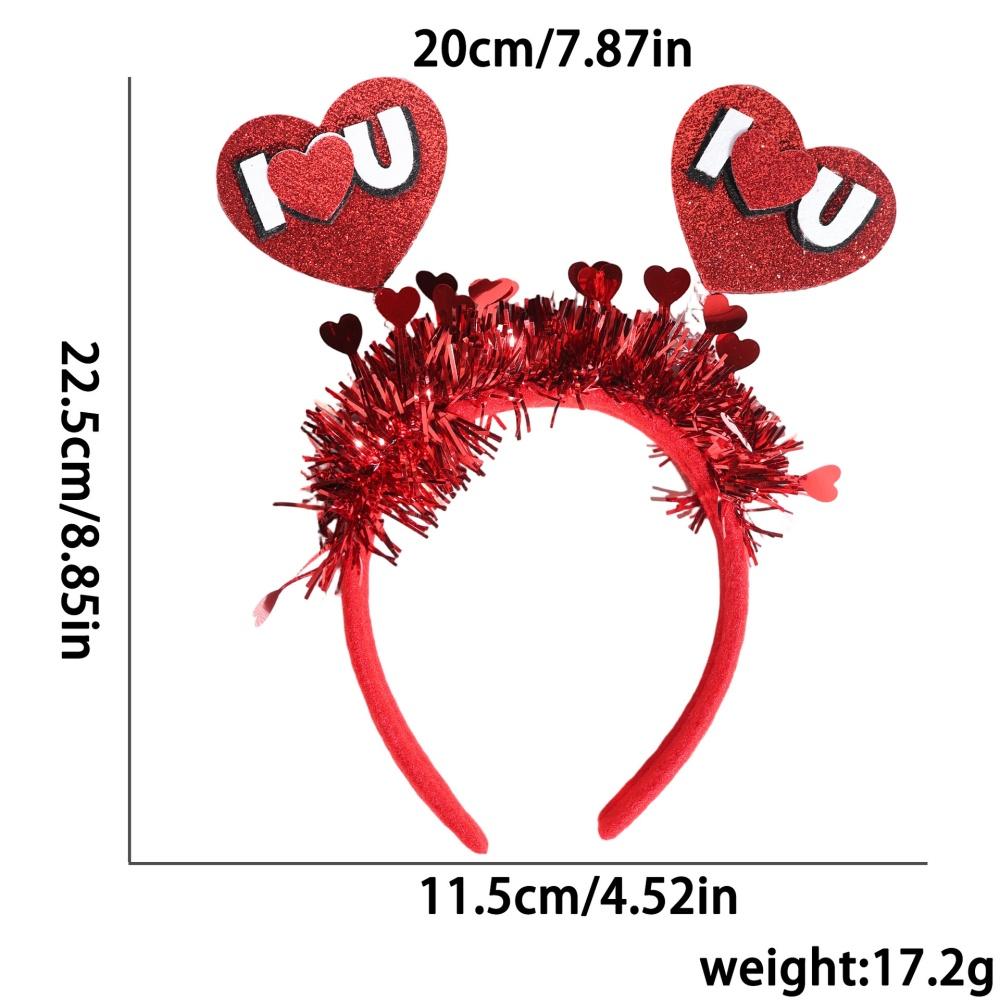 Wedding Decoration Headband Love Heart Hair Hoop Party Supplies Headband Eye Catching Valentine'S Day Headband For Photo