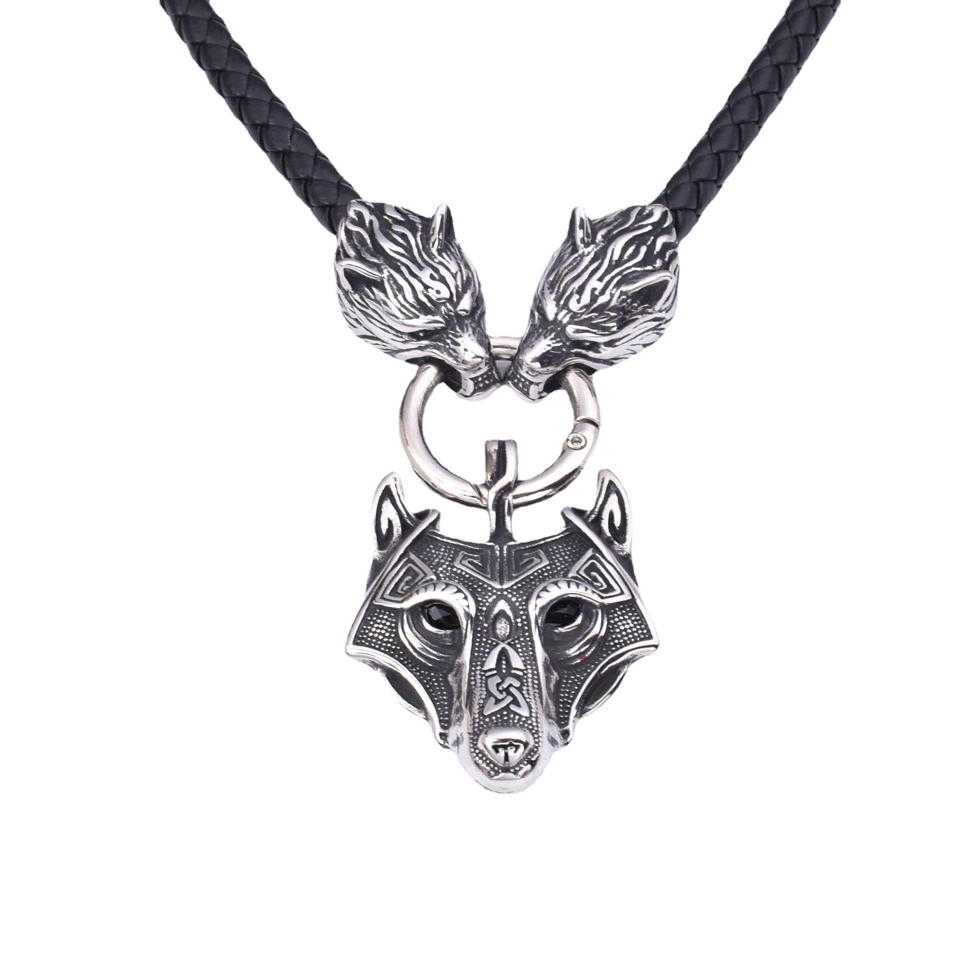

Norse Mythology Men S Stainless Steel Viking Wolf Head Celtic Wolf Head Pendant Necklace