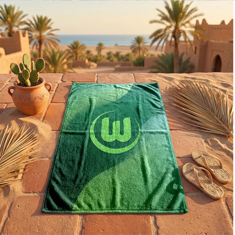 VfL Wolfsburg FC Print Microfiber Beach Towel Quick Dry Absorbent Large Towel For Beach Swimming Travel