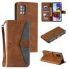 Applicable to Samsung S25 calf pattern splicing leather case A56 retro matte card wallet bracket protective case A27