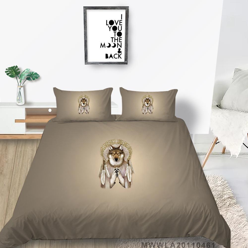 2023 New Style Wolf Print Bed Quilt Cover Comforter Duvet Covers Breathable Kids Friend Gift Cool Creative Home Decor Washable Bedclothes