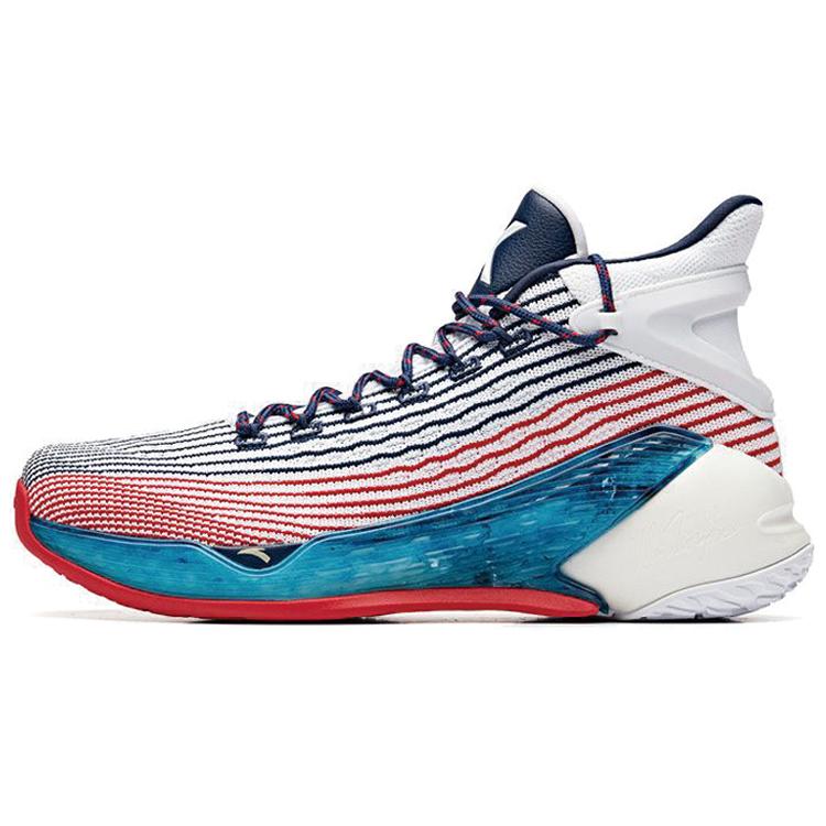 

New Anta KT4 Cushioning Anti-Slip And Wear-Resistant High-Top Basketball Shoes Blue White Red 11931101-2 40