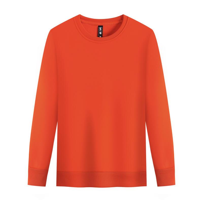 

Осенне-зимняя флисовая толстовка с круглым вырезом, повседневный и модный топ с длинными рукавами, модный брендовый однотонный унисекс, плотный и теплый 4XL оранжевый