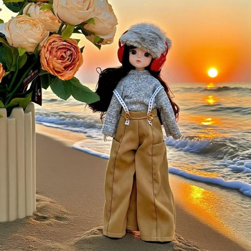 30cm Multi-jointed BJD Doll with 1/6 Scale and Cute Clothes Set
