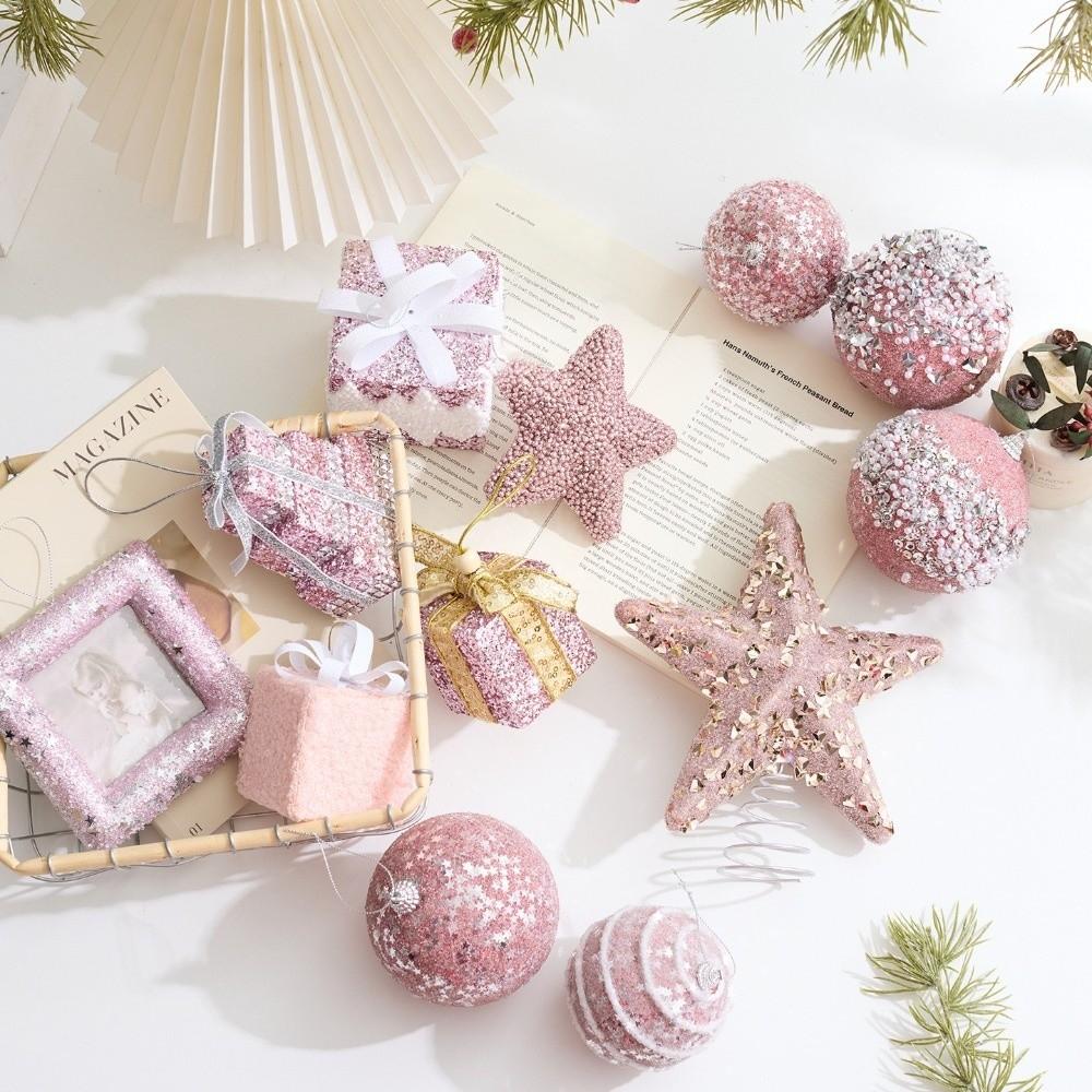 Foam Ball Gift Christmas Tree Ornaments Pink Christmas Ball New Xmas Tree Hangings Pendant