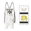 Backpack Plush Schnauzer Dog Doll Stuffed Animal Kawaii Cartoon Travel Bag Toy