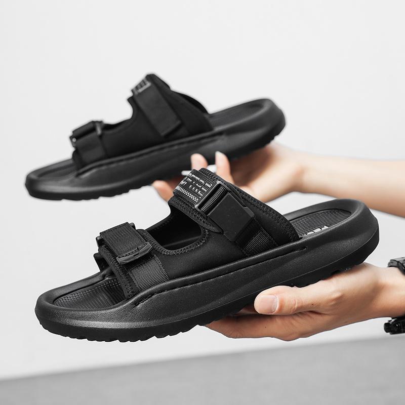 Fashion Quick Dry Summer Slippers for Men Soft Bottom Half Drag Slides Leisure Walk Sandals Outdoor Beach Flats Versatile Man Flip-flops