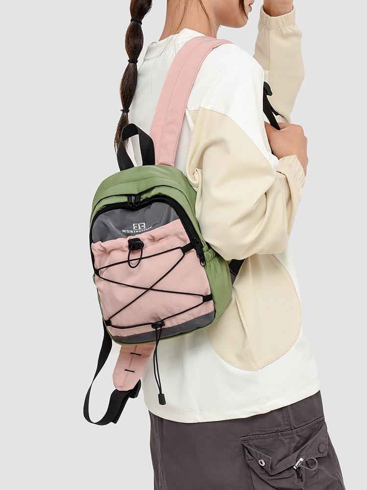 2025 Color-block Outdoor Backpack: Versatile, Lightweight Drawstring Bag for Commuting, School, Mountaineering