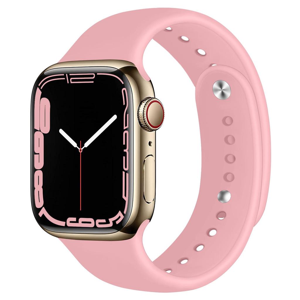 Compatible Silicone Watch Strap for Apple Watch S11 - All Series, Universal Double-Section Snap Button.