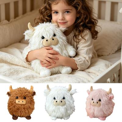 Highland Cow Plush Doll Soft Stuffed Animal Toy Cute Plush Doll for Stress Relief Soft Material PP Cotton Filling Perfect