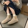 Winter Retro Women's Cotton Shoes Padded Warm Short Boots Flat Cotton Shoes