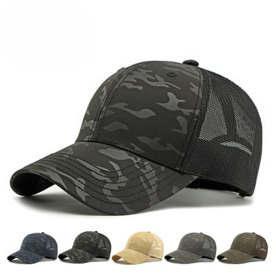 2025 Summer Camouflage Baseball Cap for Men Women Breathable Mesh Trucker Hat Structured Peaked Cap Sun Protection Outdoor Tactical Hat