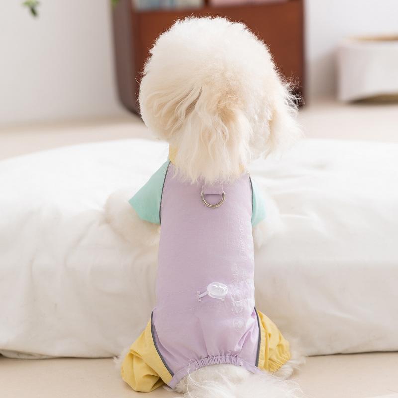 

Dog clothes spring and summer out sunscreen four-legged jacket medium and small dog teddy bear thin pet clothing XXL (recommended weight 15-10 kg)