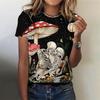 T-shirts Champignons Drôles Motif Plante Impression 3D Femmes Décontracté Manches Courtes Col O T-shirt Y2k Harajuku T-shirts Tops Vêtements Féminins