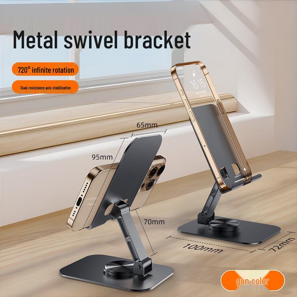Metal Rotating Phone Holder for Live Streaming & Binge-Watching - Lazy Gadget with Custom Logo Stand