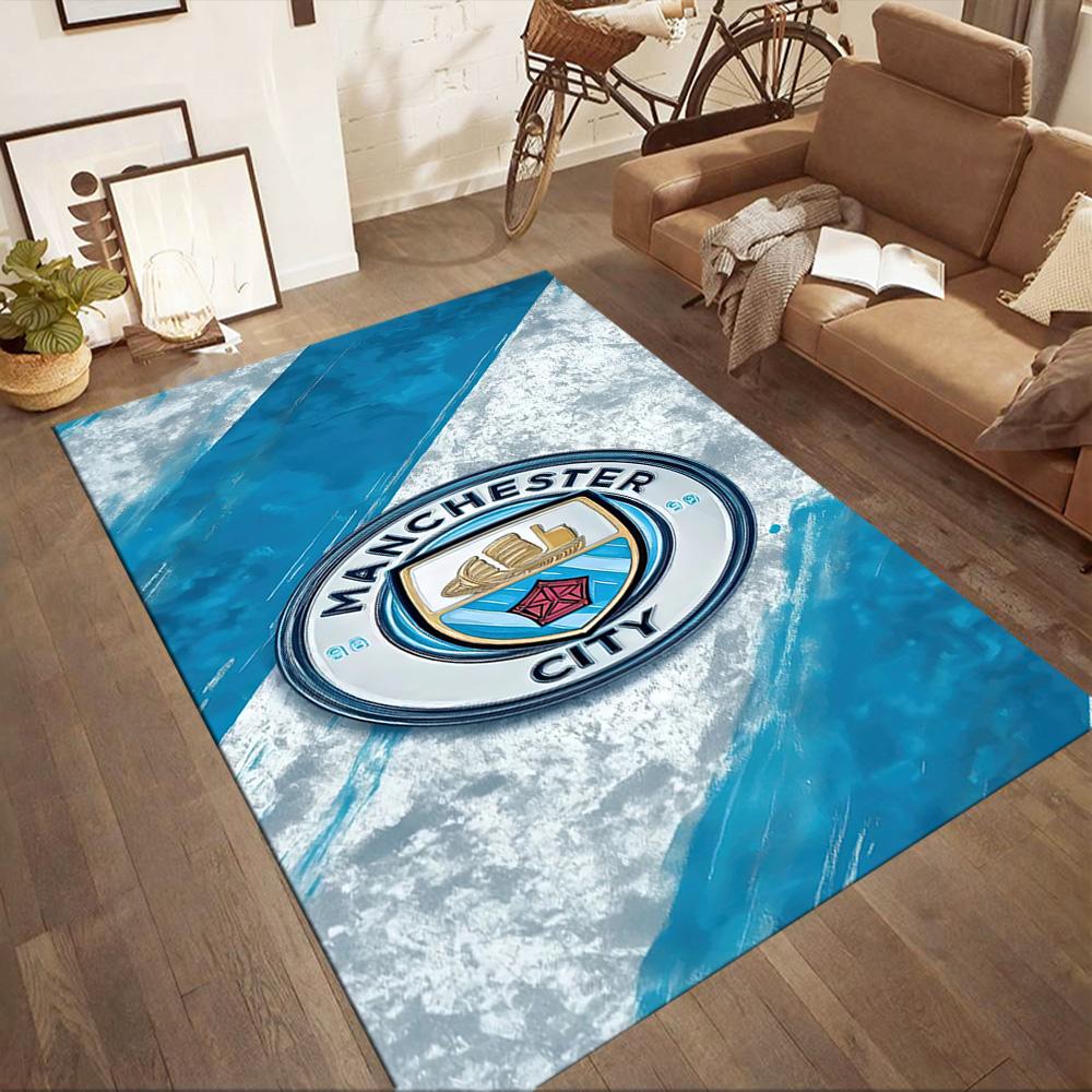 Manchester City Fc Square Rugs Are a Great Choice for Living Rooms, Bedrooms, Home Décor, and As Gifts.