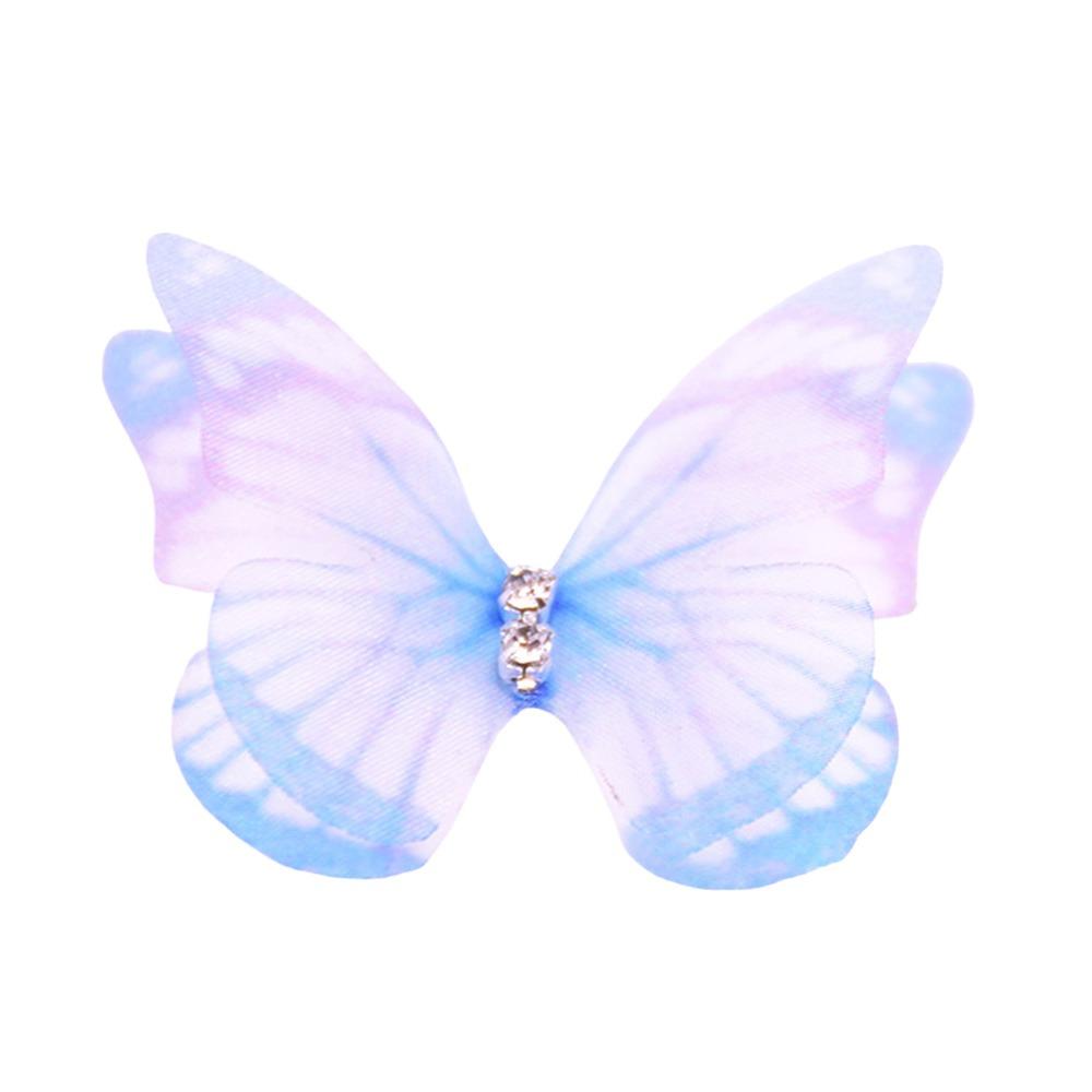 3D Organza Fabric Appliques Double-layer Handmade Chiffon Embroidered Patches Gradient Color Simulation Mesh Patch