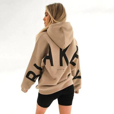 Moletom de Lã com Capuz Oversize de Inverno para Mulheres Algodão Espessado Solto Manga Longa Gola Meia Alta Casual Pulôver
