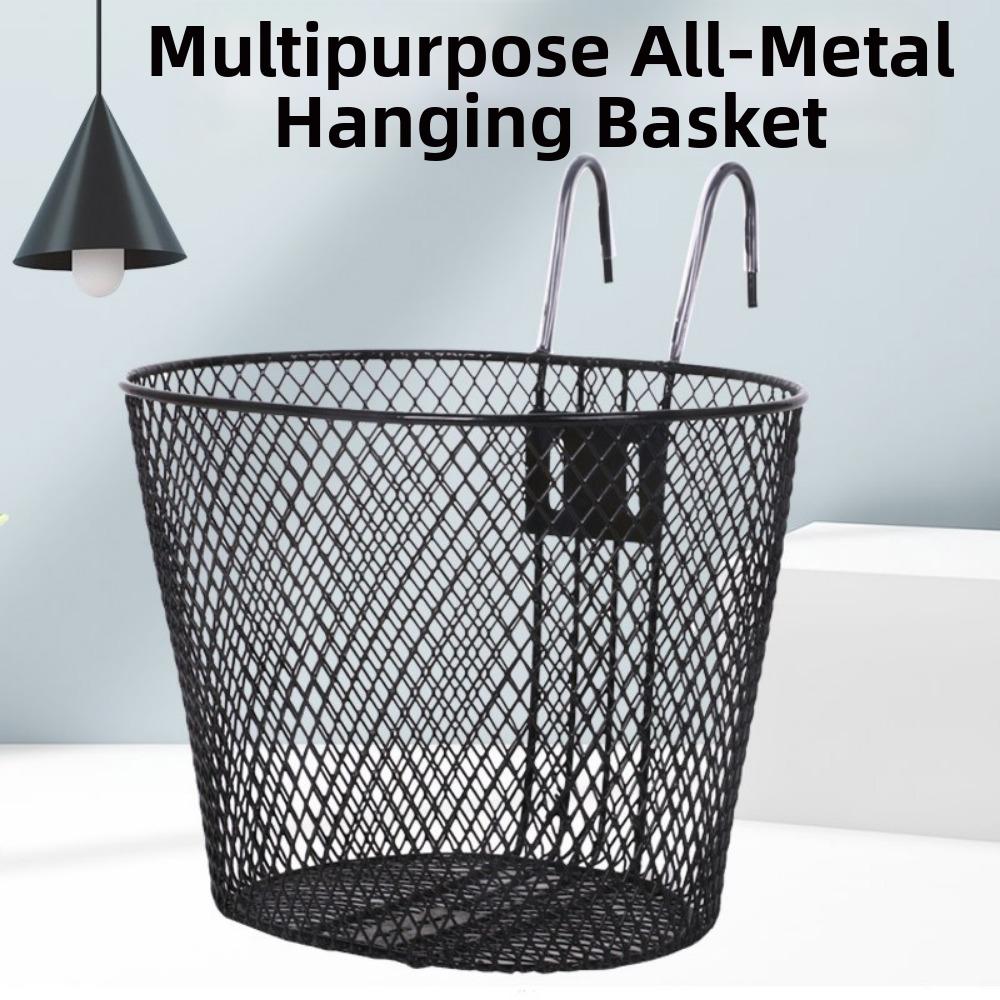 Black Rear Hanging Basket Iron E-Scooter E-bike Basket Bicycle Front Handlebar Basket
