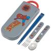 Skater Cutlery Set for Children - Lunch Box Set, Chopsticks, Spoon, Fork, Made In Japan, Slide-Type, Name Sticker Included, Trio Set, Spider-Man Pop