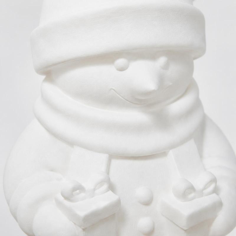 3D Printed Snowman Figurine, White Collectible Sculpture for Christmas Shelf and Desktop Decors, Holiday Parties Gift