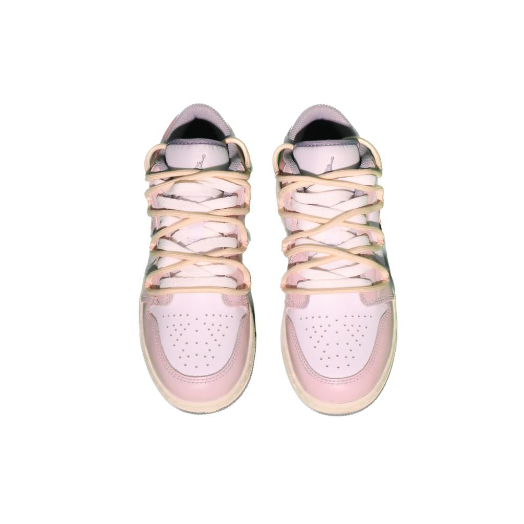 Jordan Air Jordan 1 Low Slip Resistant Abrasion Resistant Low top Vintage Basketball Shoes GS Pink 553560-053(TeamX-GS)
