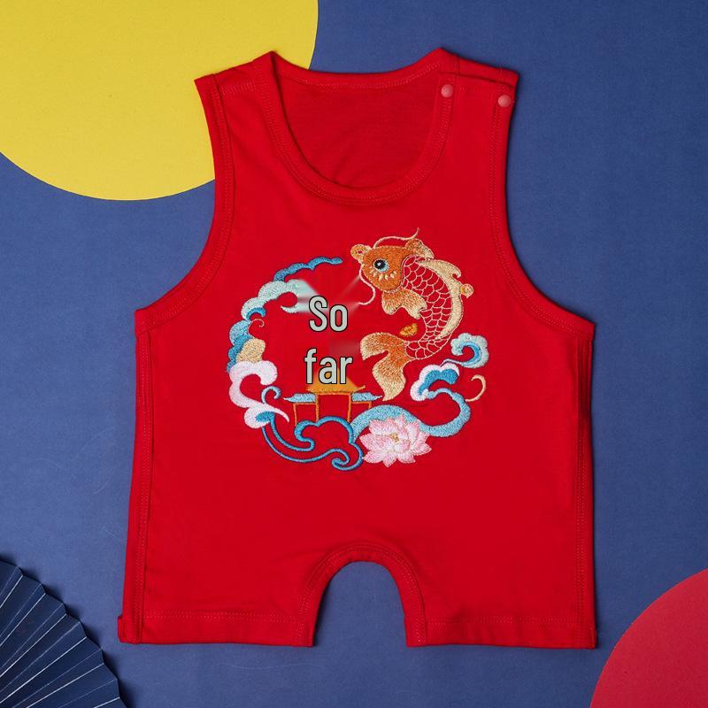 

Платье для малышей Год Дракона с нагрудником с ножками - Летний стиль для новорожденных 80 for 7-12 months, 66-80cm