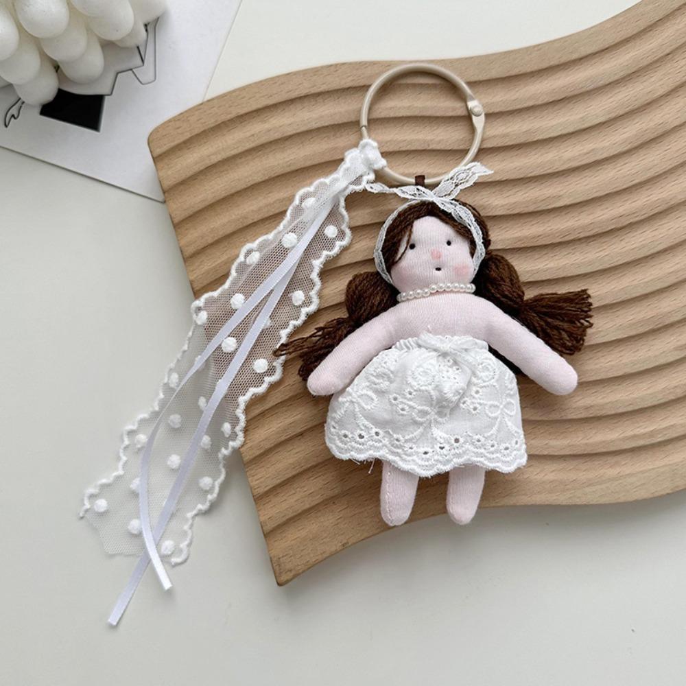 

Cute Princess Girl Shaped Girl Keyrings Car Pendant with Lace Florals Dress Girl Shaped Bag Ornament Girl Shaped Keyring Key