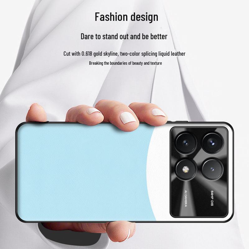 Redmi K70e Liquid Leather Case - Anti-Fall & Anti-Fouling Cover