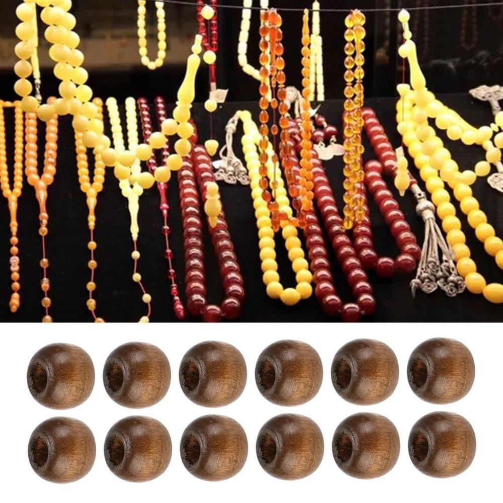 500PCS 9x10mm Wooden Beads 4mm Hole Round Wood Beads Natural Perforated Beads DIY Craft