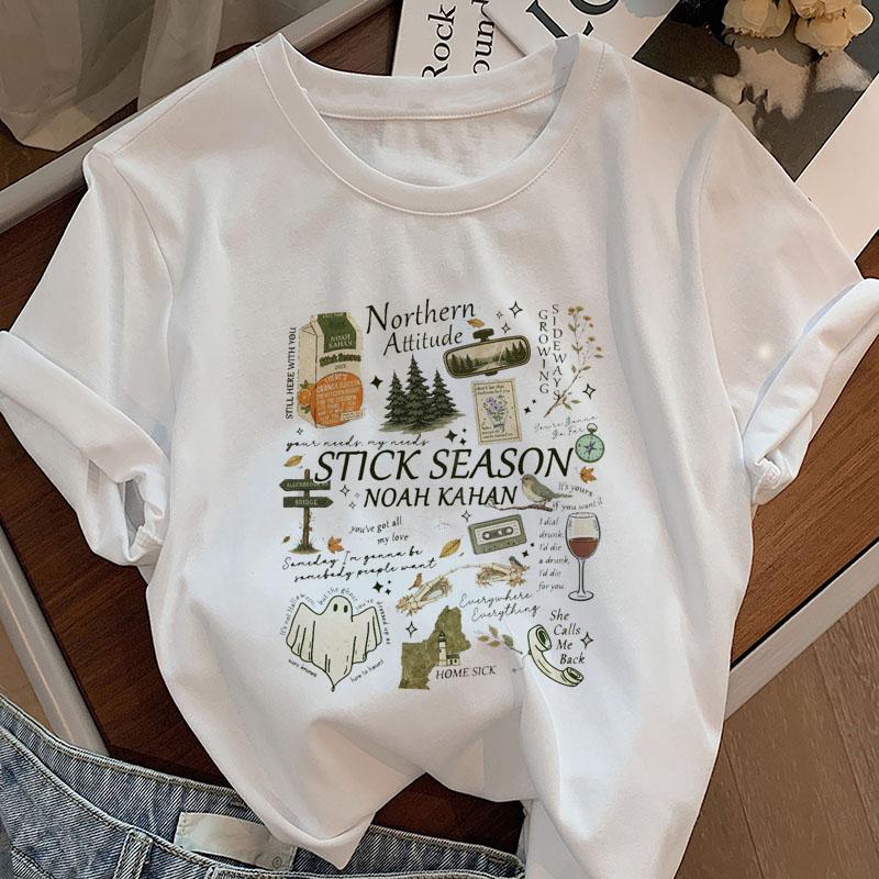 StickSeason Folk Country Music Tee Unisex Ladies Short Sleeve Tshirt Basic Round Neck Printed Tshirts High Quality Streetwear