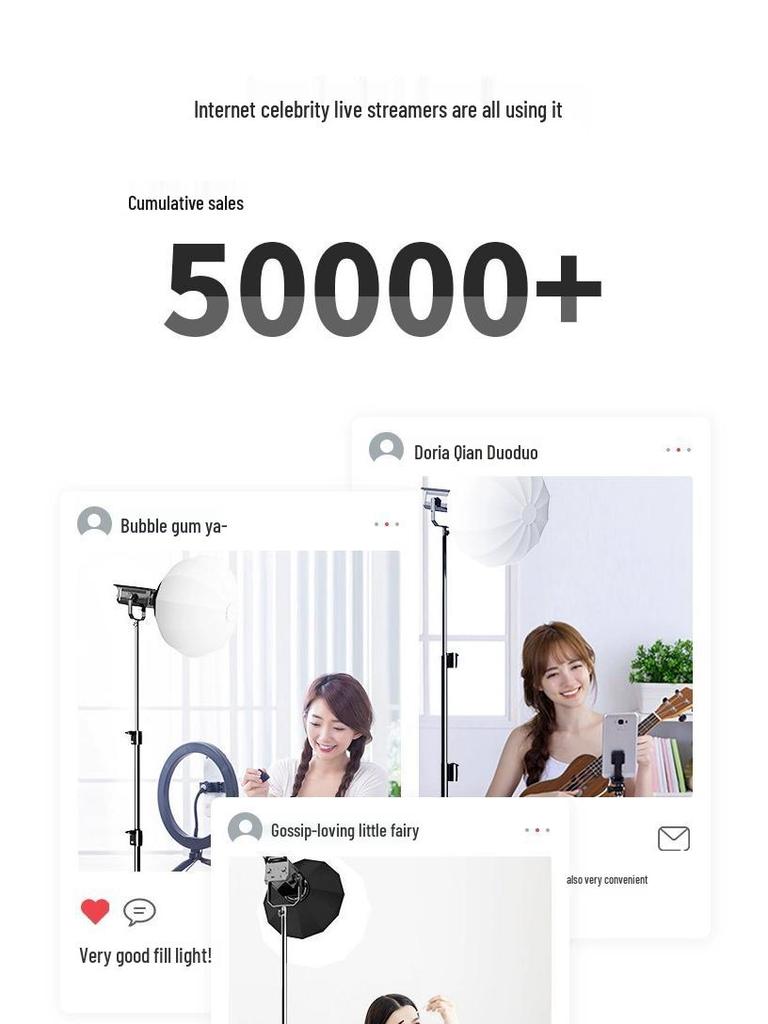 300W LED Studio Photography Light with Deep Parabolic Softbox