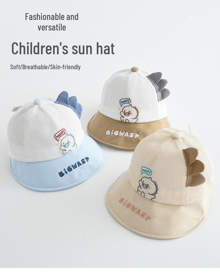 Children's Cartoon Dinosaur Bucket Hat - Outdoor Breathable Sun Hat