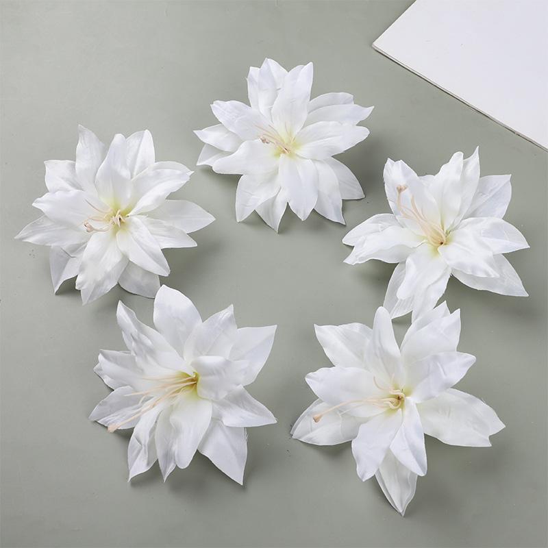 

5/10pcs Artificial Flowers Silk Lily Festival Party Home Outdoor Garden Wedding Bridal Bouquets Room Decor DIY Gifts Box Wreath 5Pcs