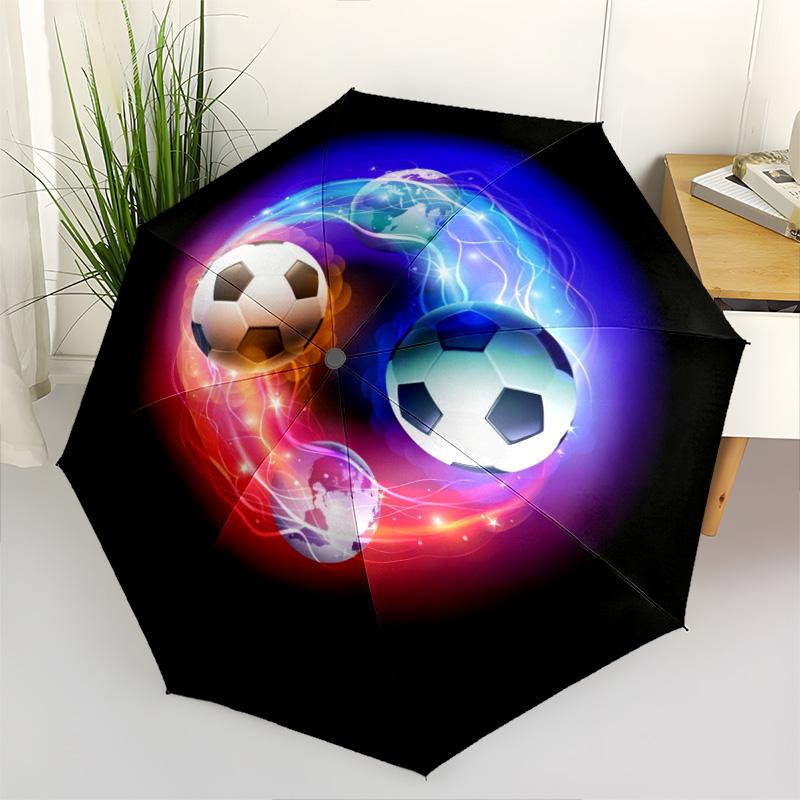 1pc football Umbrella Portable Folding Umbrella Iron Frame Hole Bone Structure Outdoor Home Umbrella