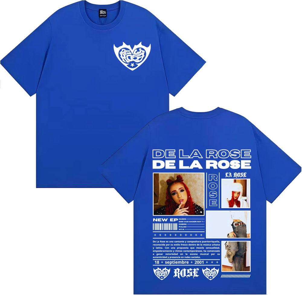 Singer Dela Rose Album Tour 2025 Cover T-shirts Men Women Clothing Oversized Retro Hip Hop T Shirt Casual Short Sleeve Tee Shirt