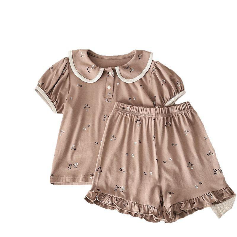 Pijamale vara 2025 pentru copii: Set coreean cu mâneci scurte în modal pentru fete