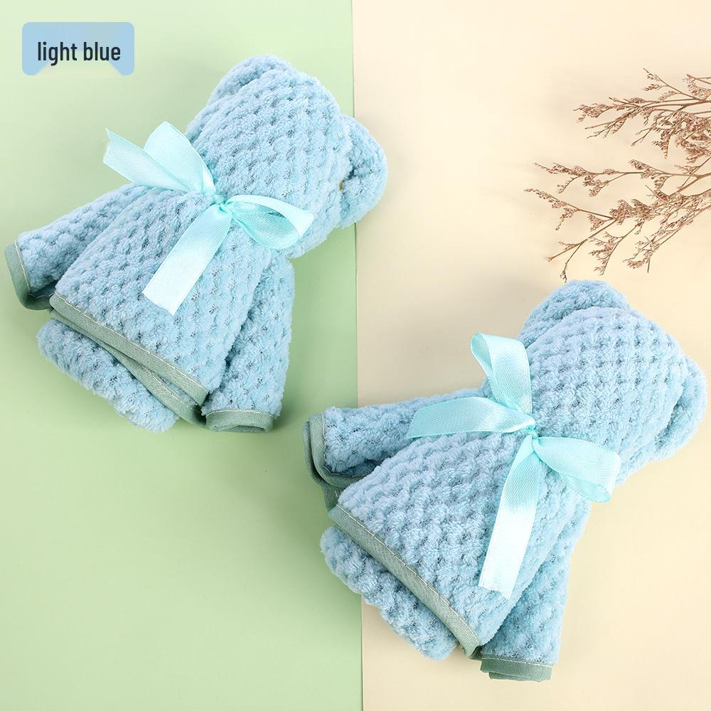 Red Plaid Little Bear Coral Fleece Wedding Favor Towel Gift Box